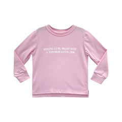 FEELING CUTE GIRLS LONG SLEEVE BABY PINK